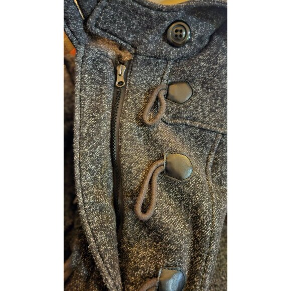 Sebby Womens Toggle Closure Hooded Poly-Blend Coat S Gray Black Made In China - Picture 4 of 9